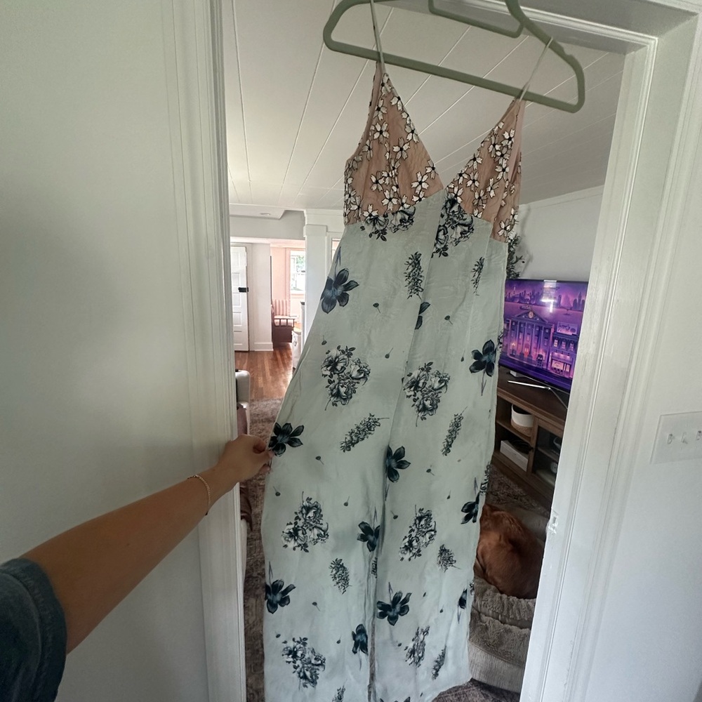 Topshop Pink Floral Embroidered Dress